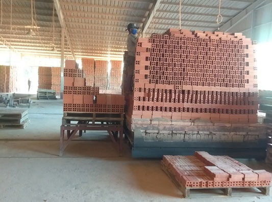 bốc gạch ra pallet